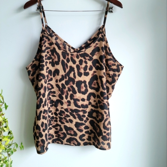 Shein Curve Leopard Spaghetti Strap Tank - Size US 2XL - Picture 3 of 5
